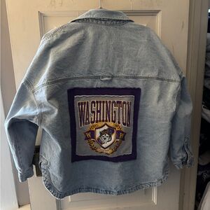 Custom University of Washington Zara Light Blue Denim Jacket